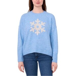 Vince Camuto Light Blue Sweater with White snowflake with light shimmer  XL